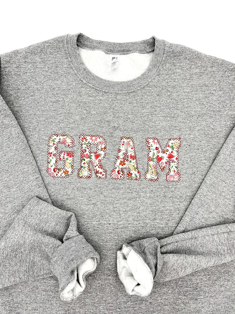 Personalized Embroidered Floral Sweatshirt with Kids Names