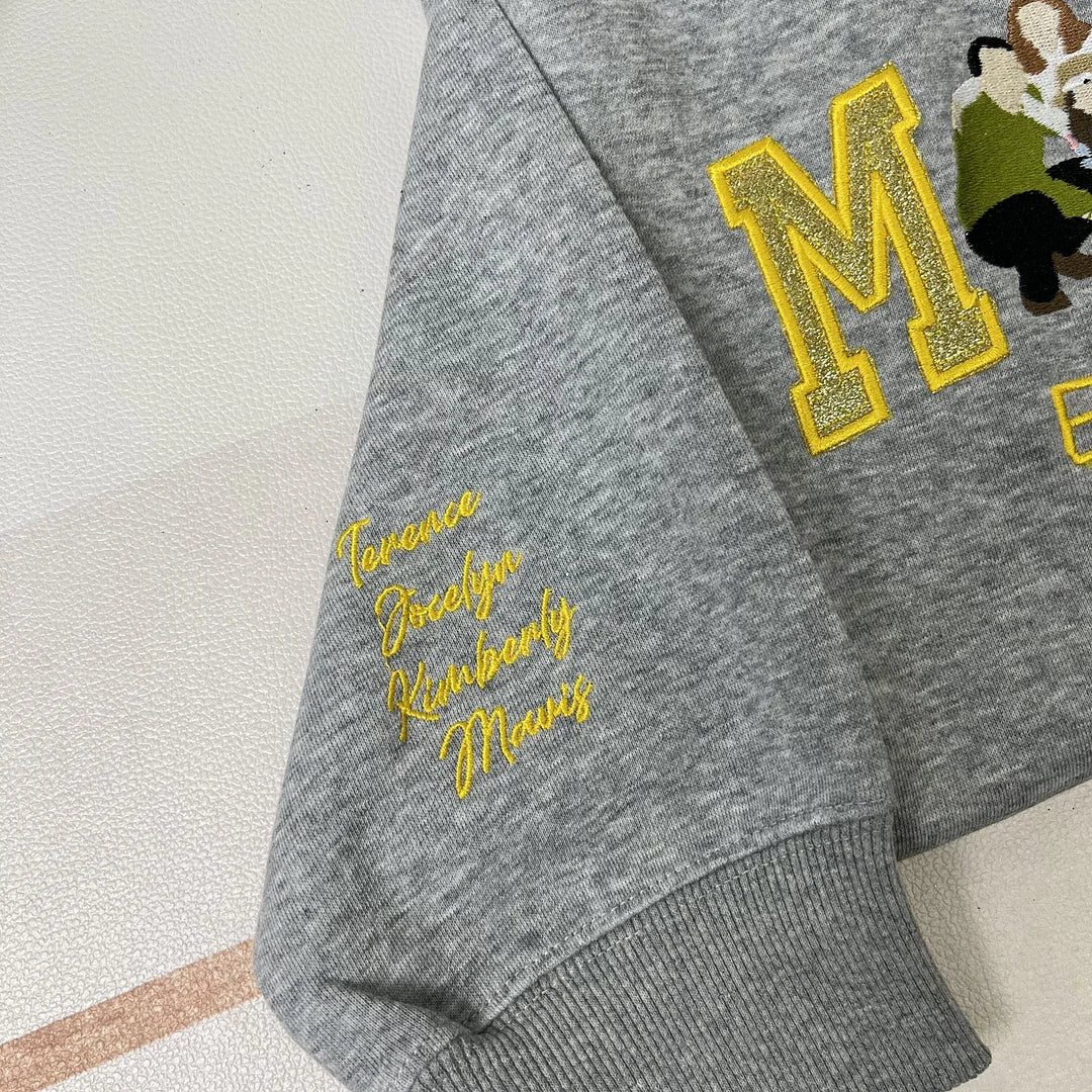 Custom Embroidered Family Photo Glitter Sweatshirt