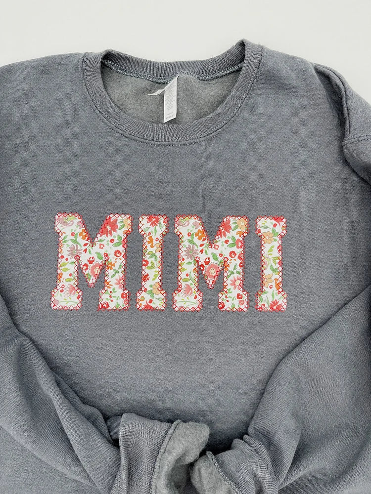 Personalized Embroidered Floral Sweatshirt with Kids Names
