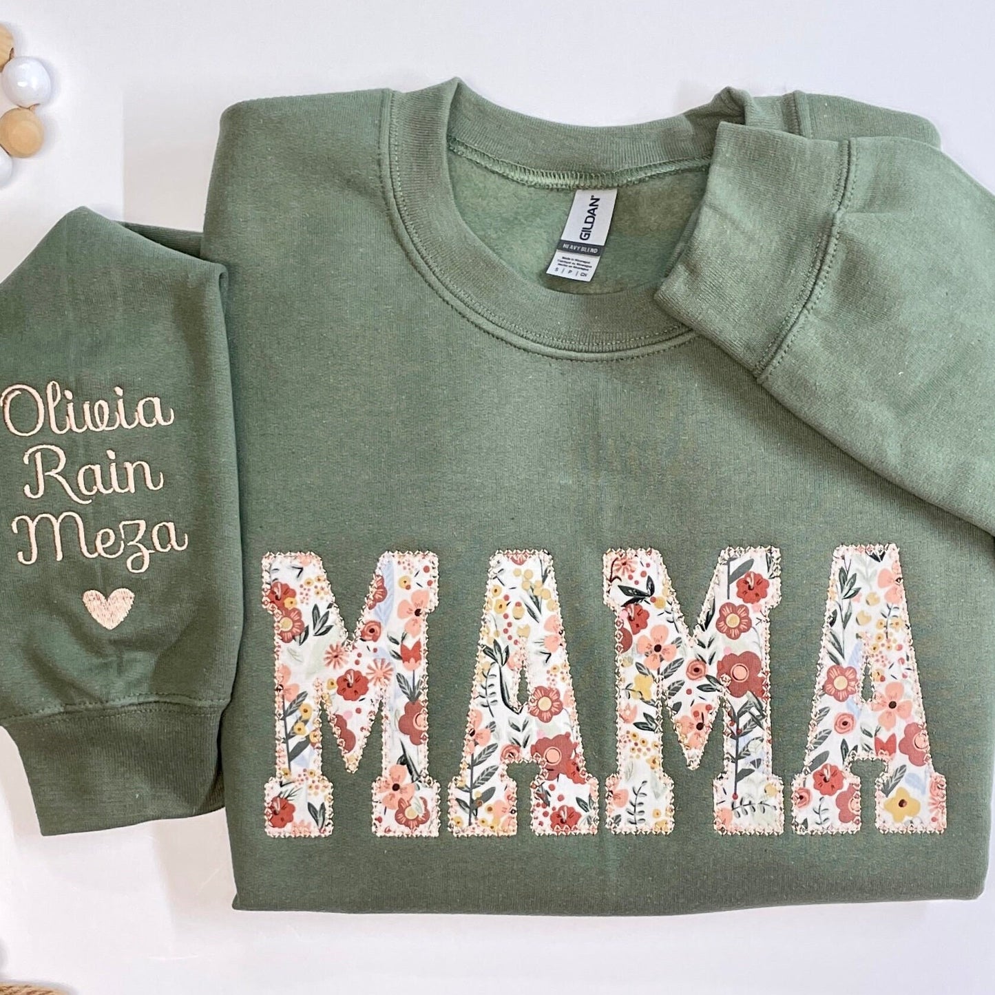 Personalized Embroidered Floral Sweatshirt with Kids Names