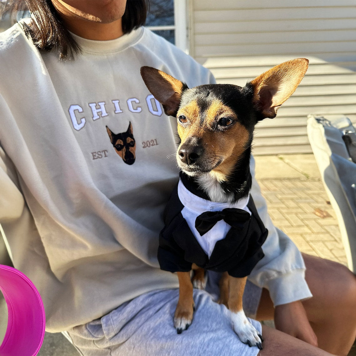 Personalized Pet Portrait Embroidered EST Sweatshirt for Pet Lover