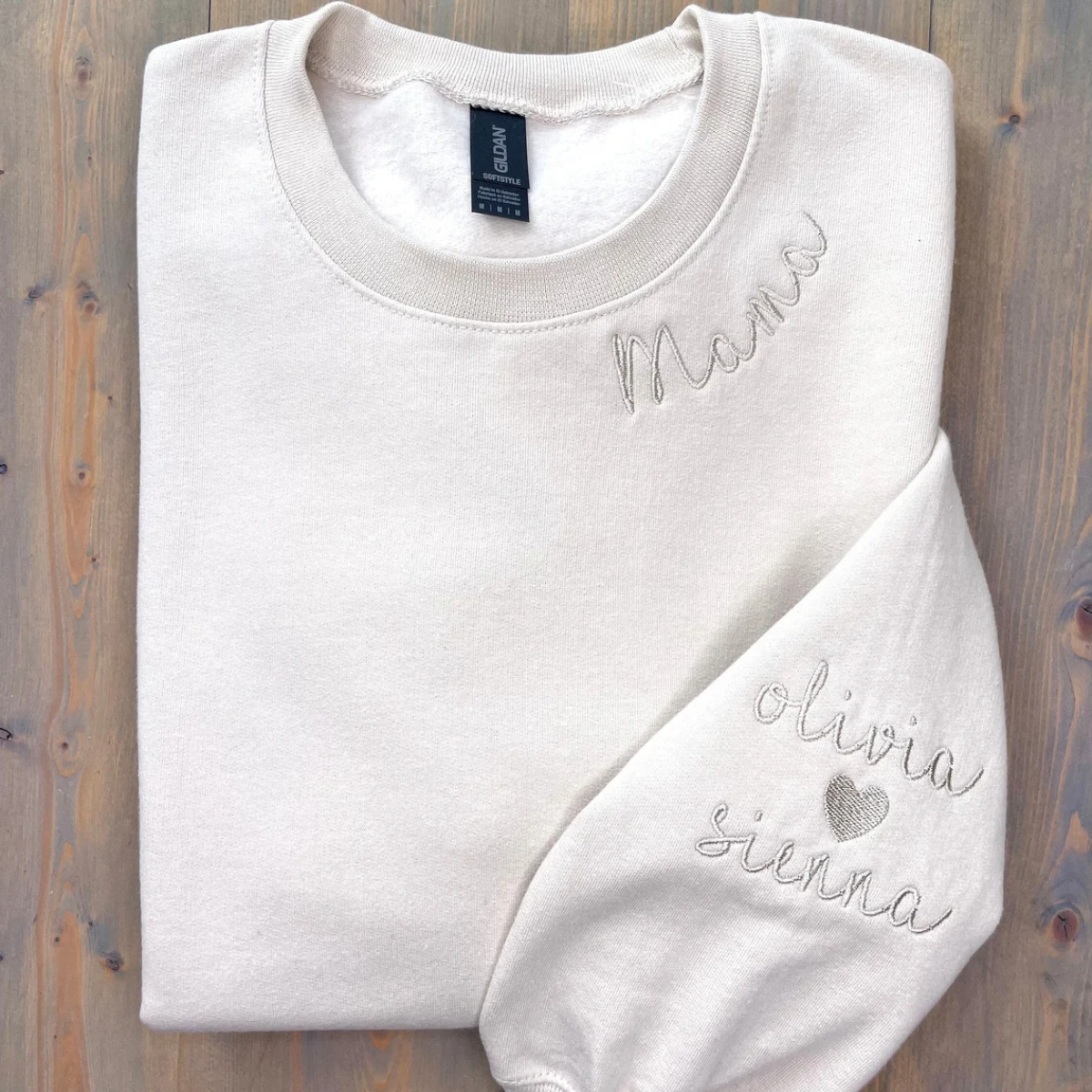 Custom Mama Embroidered Sweatshirt with Kids Names