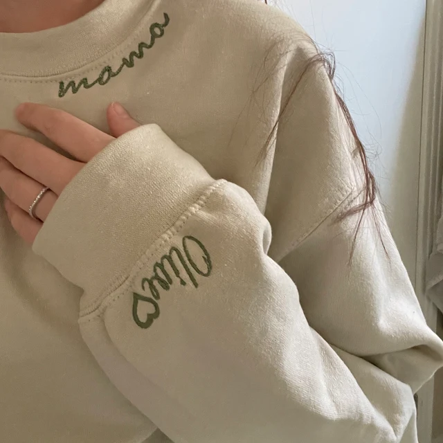 Custom Mama Embroidered Sweatshirt with Kids Names