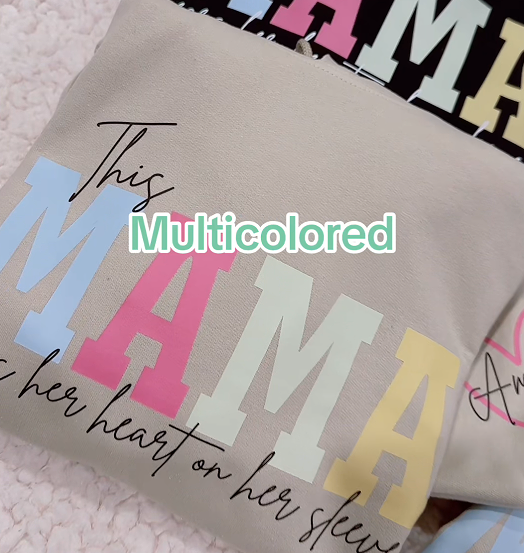 This Mama Wears Her Heart On Her Sleeve - Family Personalized Custom Sweatshirt