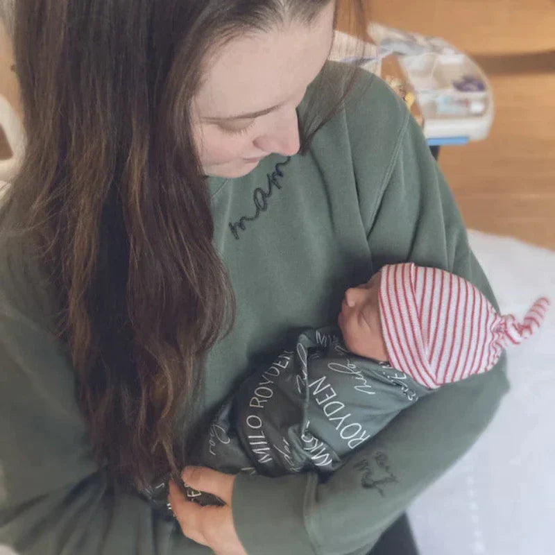 Custom Mama Embroidered Sweatshirt with Kids Names