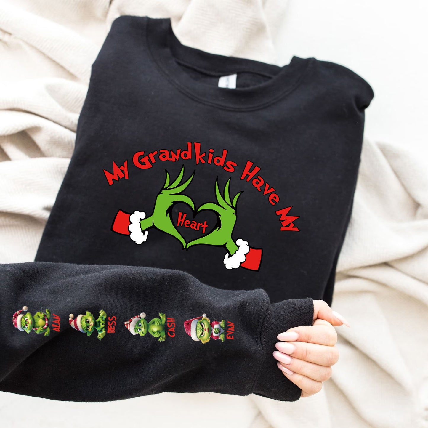 Custom Christmas 'My Grandkids Have My Heart' Sweatshirt