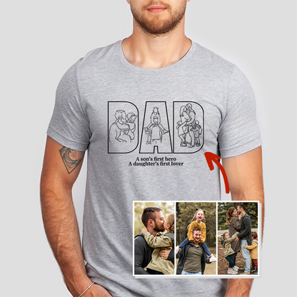 Embroidered DAD Shirt with Photo - Gifts for Father's Day