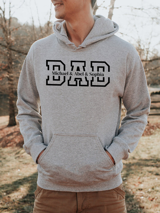 Custom Dada Hoodie With Kids Names, Gift for Dad