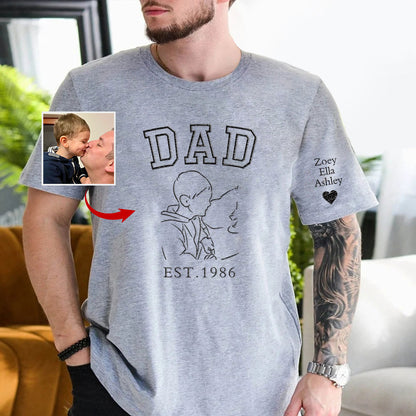 Embroidered Dad/Grandpa's Photo Outline Shirt