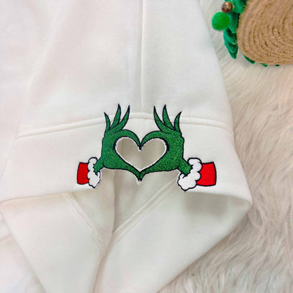 Merry Christmas Side Bow Embroidery Sweatshirt