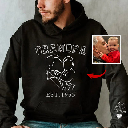 Embroidered Dad/Grandpa's Photo Outline Shirt