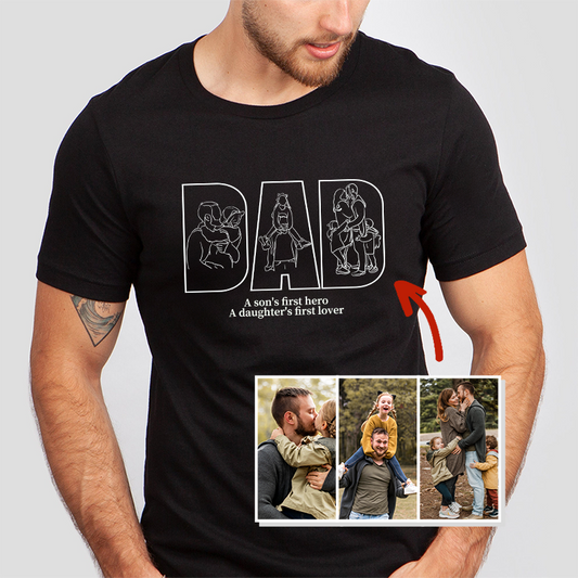 Embroidered DAD Shirt with Photo - Gifts for Father's Day