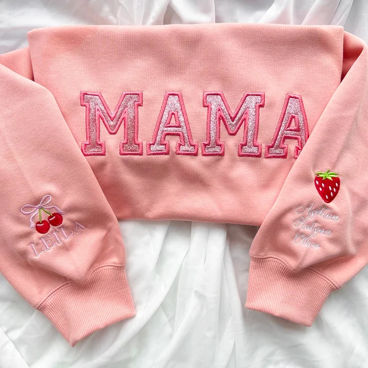 Custom MAMA Glittered Sweatshirt