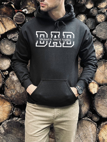 Custom Dada Hoodie With Kids Names, Gift for Dad