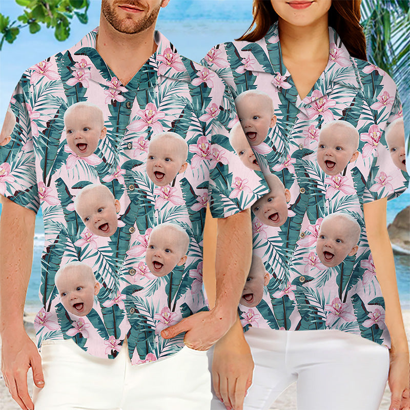 Custom Face Funny Photo Tropical Aloha For Family