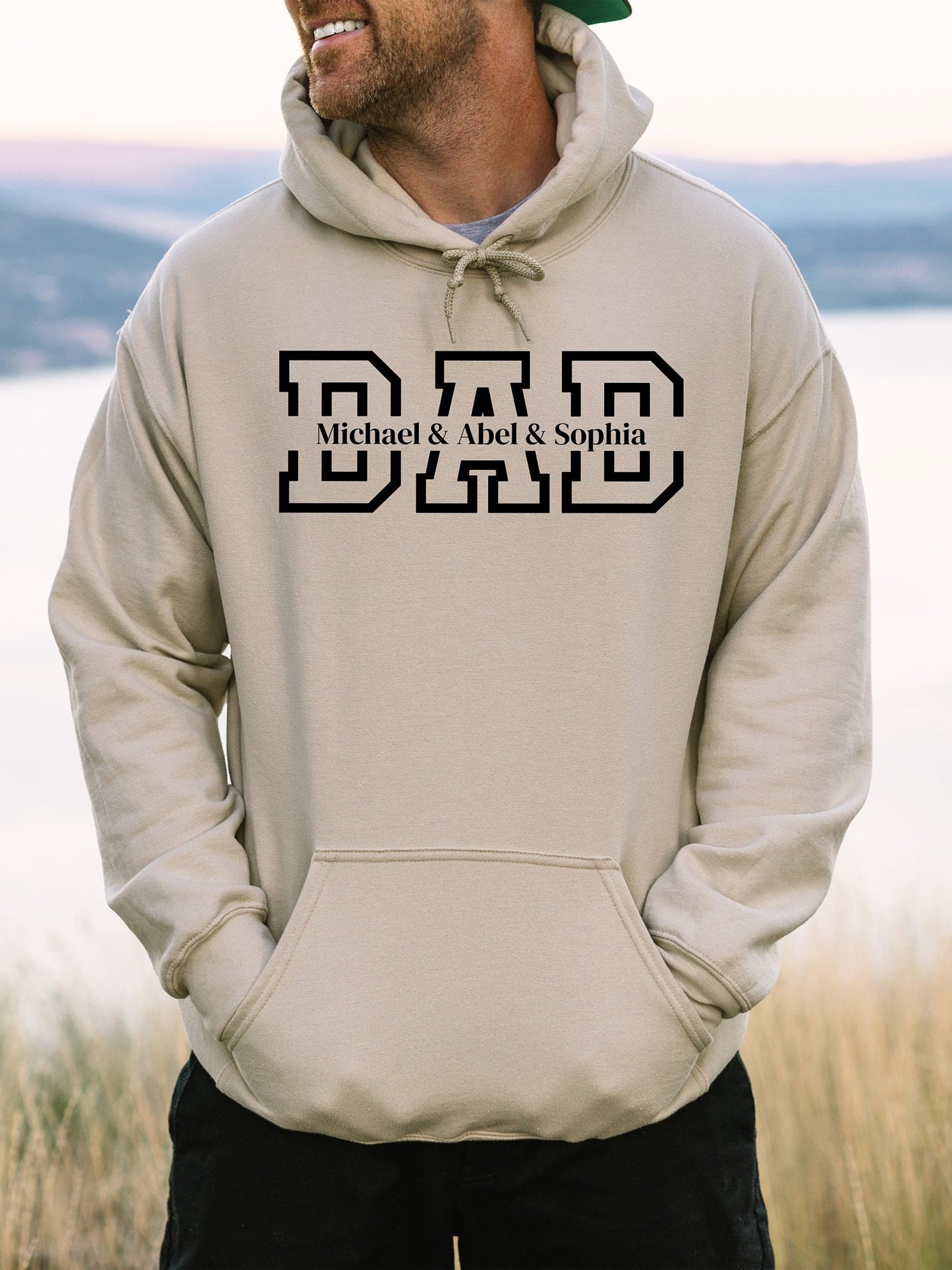 Custom Dada Hoodie With Kids Names, Gift for Dad