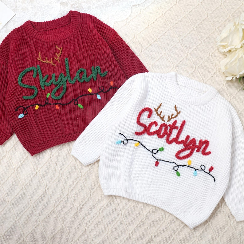 Personalized Knitted Name Baby Sweater