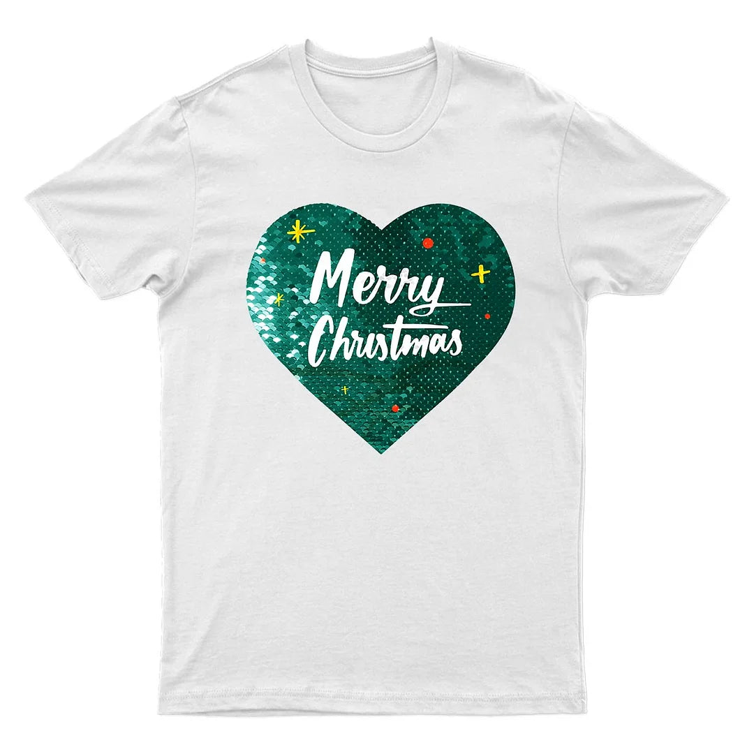 Custom Christmas Flip Sequin Shirt (Double Print)