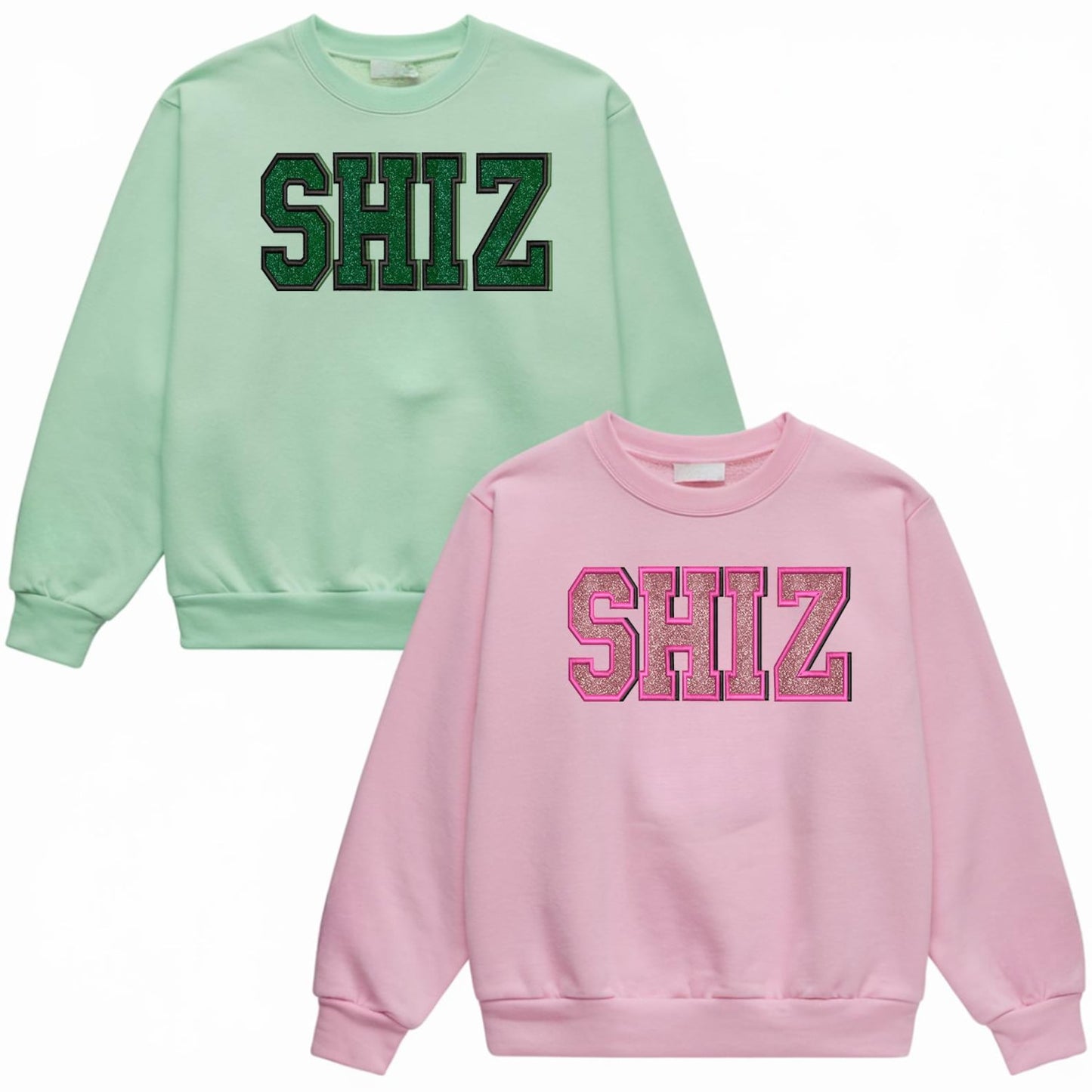 Shiz Elphaba Glinda Glitter Embroidered Sweatshirt