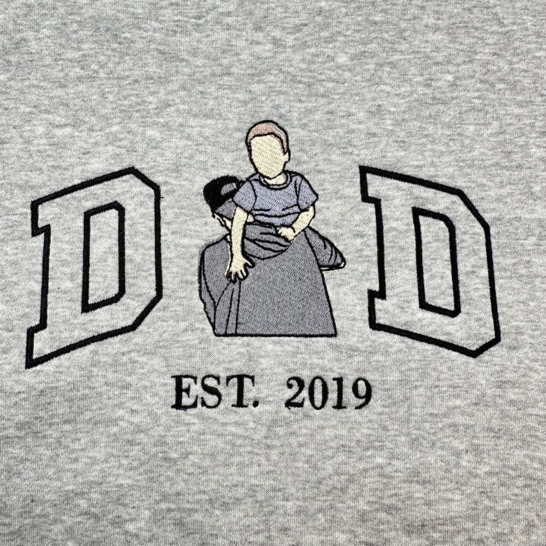 Embroidered Father and Son/Daughter Sweatshirt (Full Color)