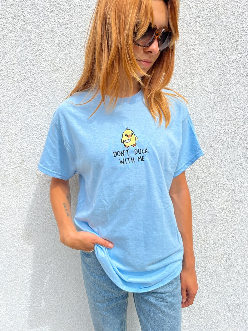 don't duck with me Embroidered sweatshirt, cute duck gift