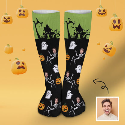 Personalized Funny Photo Socks Gift for Halloween