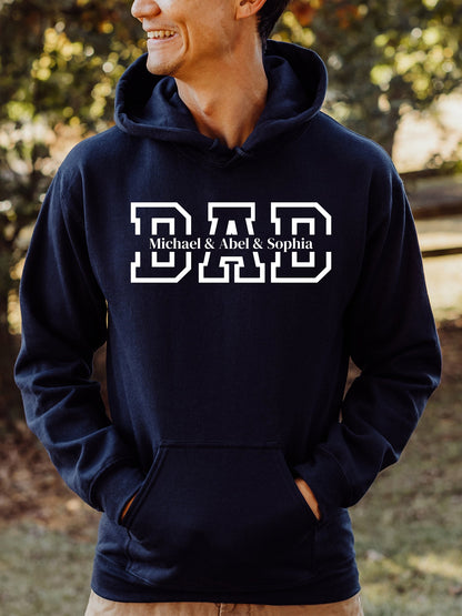 Custom Dada Hoodie With Kids Names, Gift for Dad