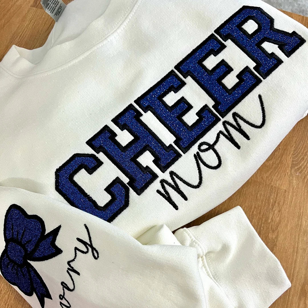 Personalized Embroidered Cheer Mom Sweatshirt