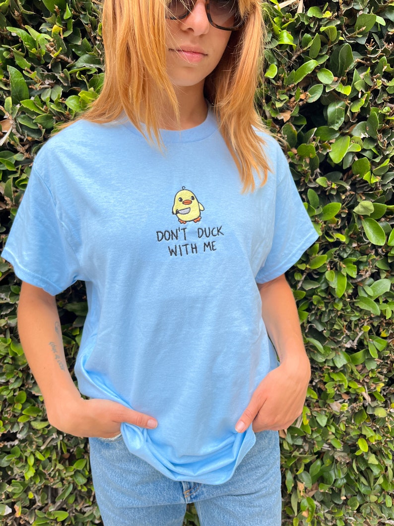 don't duck with me Embroidered sweatshirt, cute duck gift