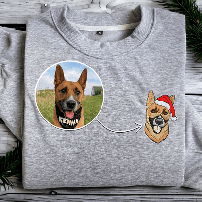 Dog Christmas Embroidered Sweatshirt,Christmas Gifts for Dog Lovers