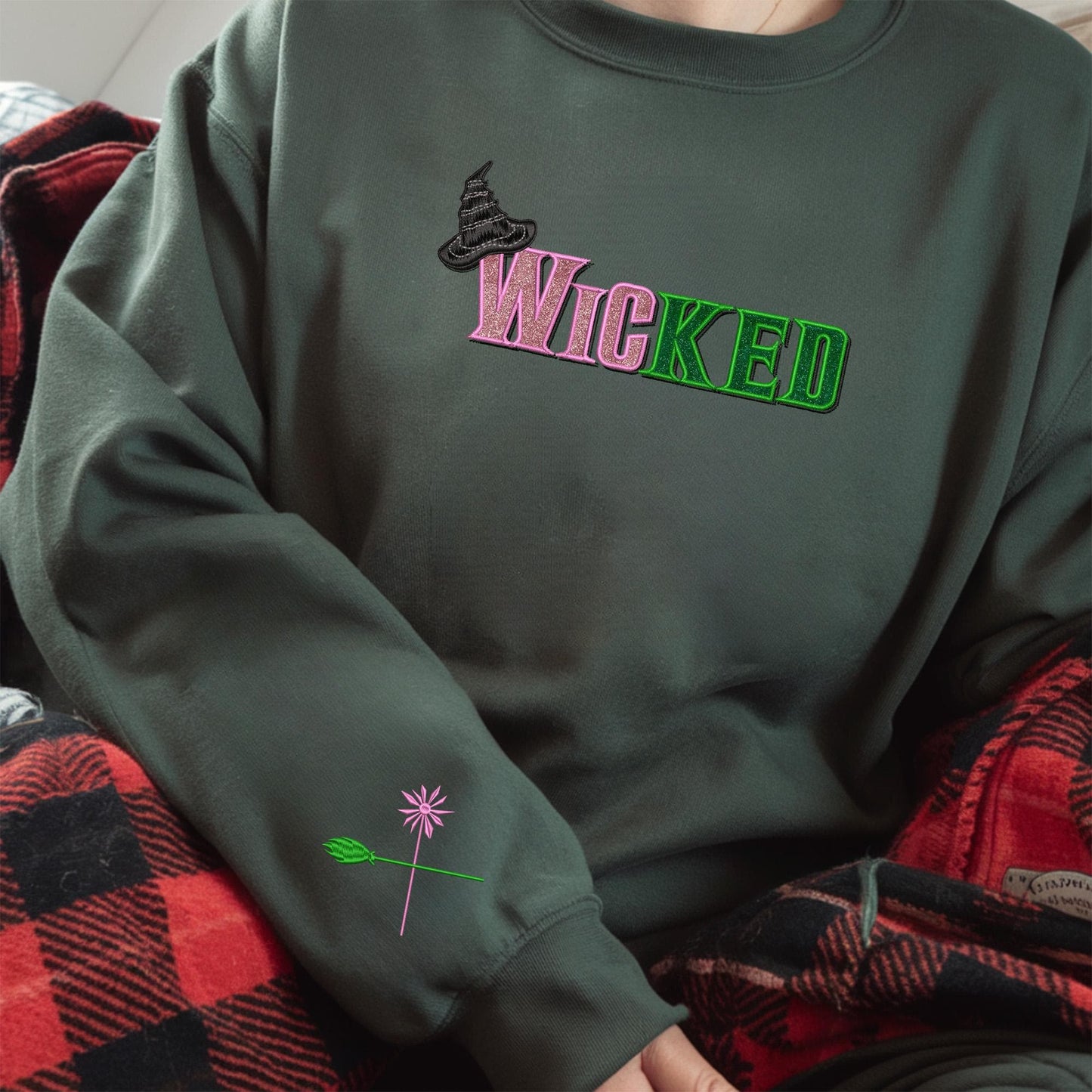 Wicked Glitter Colorful Embroidered Sweatshirt