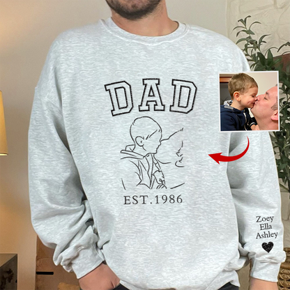 Embroidered Dad/Grandpa's Photo Outline Shirt