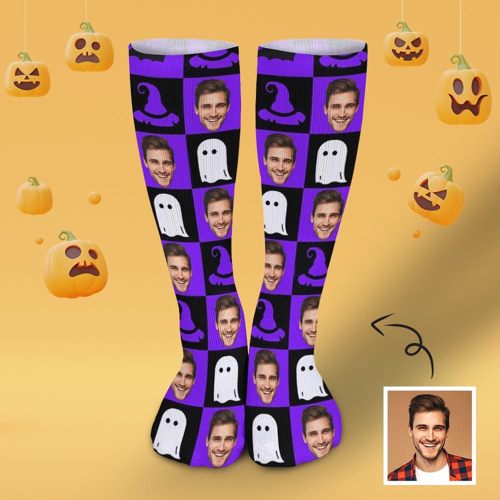 Personalized Funny Photo Socks Gift for Halloween