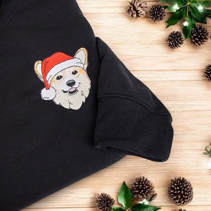 Embroidered Pet's Face Christmas Sweatshirt