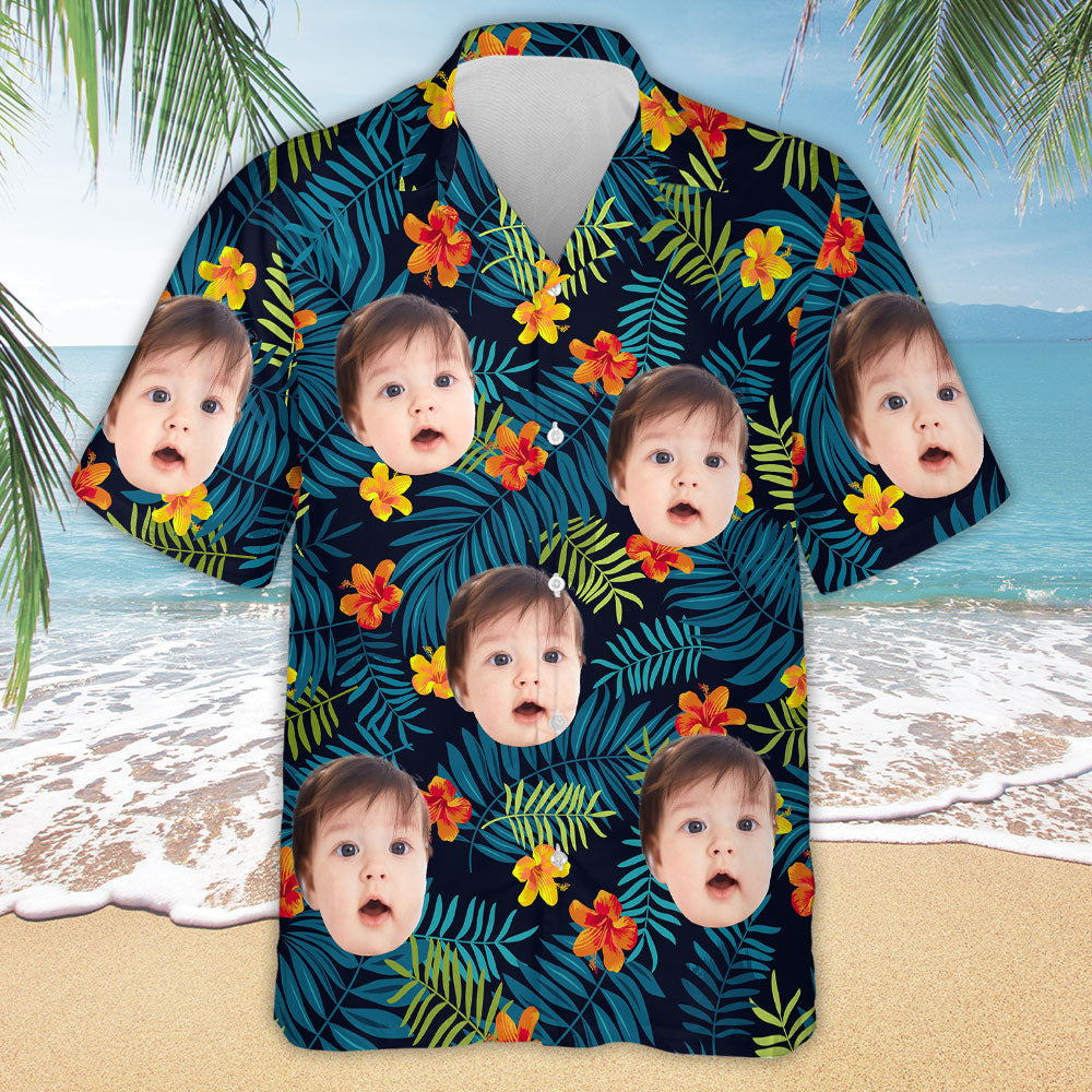 Custom Face Funny Photo Tropical Aloha For Family