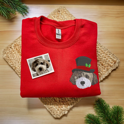 Dog Christmas Embroidered Sweatshirt,Christmas Gifts for Dog Lovers