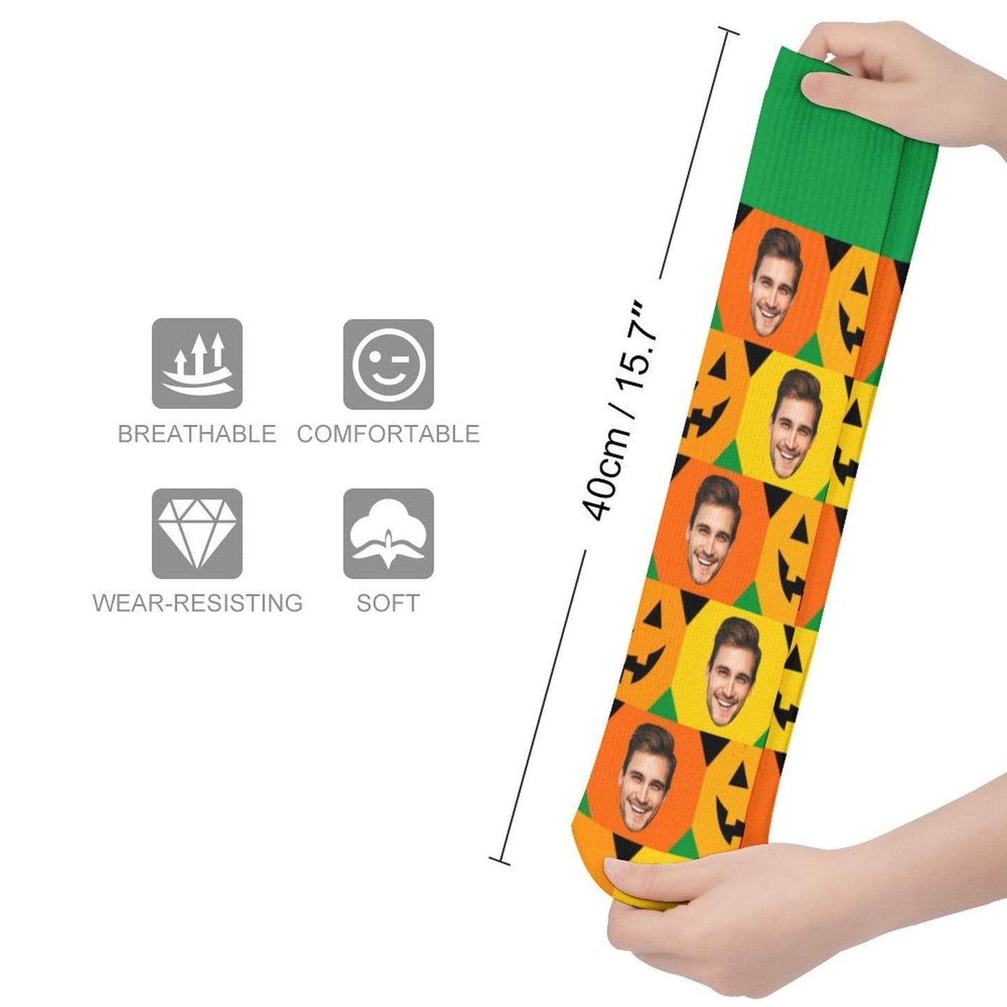 Personalized Funny Photo Socks Gift for Halloween