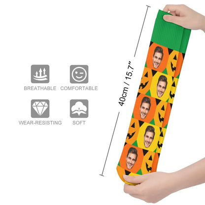 Personalized Funny Photo Socks Gift for Halloween