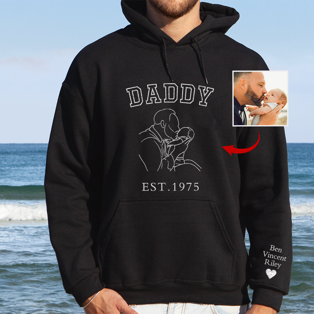 Embroidered Dad/Grandpa's Photo Outline Shirt