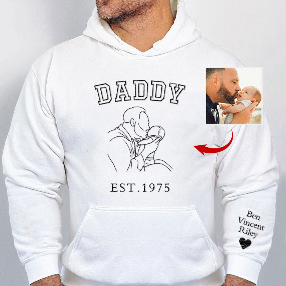 Embroidered Dad/Grandpa's Photo Outline Shirt