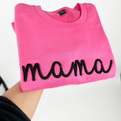 Custom Embroidered 3D puff Sweatshirt Mama Grandma Auntie Nana