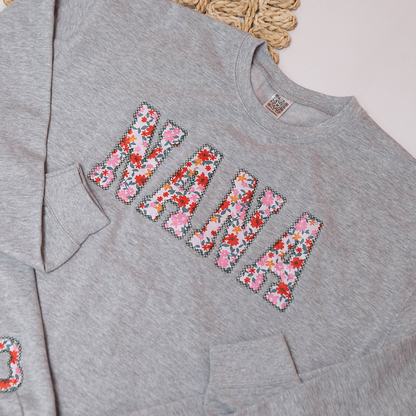 Embroidered Applique Side Bow Sweatshirt, Hoodie