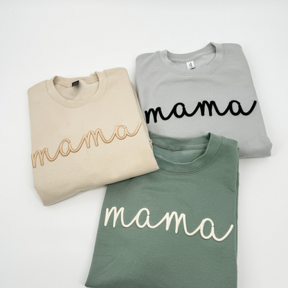 Custom Embroidered 3D puff Sweatshirt Mama Grandma Auntie Nana