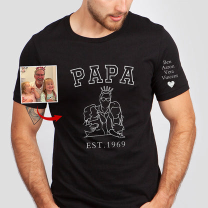 Embroidered Dad/Grandpa's Photo Outline Shirt