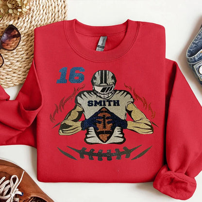 🏈Custom Glitter Football T-Shirt Sweatshirt