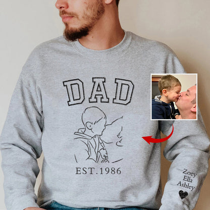 Embroidered Dad/Grandpa's Photo Outline Shirt