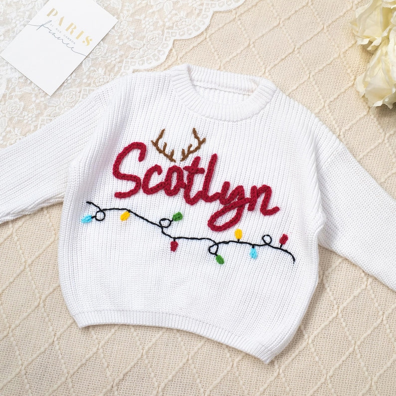 Personalized Knitted Name Baby Sweater