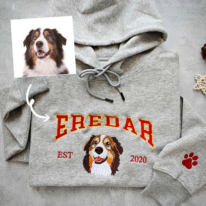 Personalized Pet Portrait Embroidered EST Sweatshirt for Pet Lover