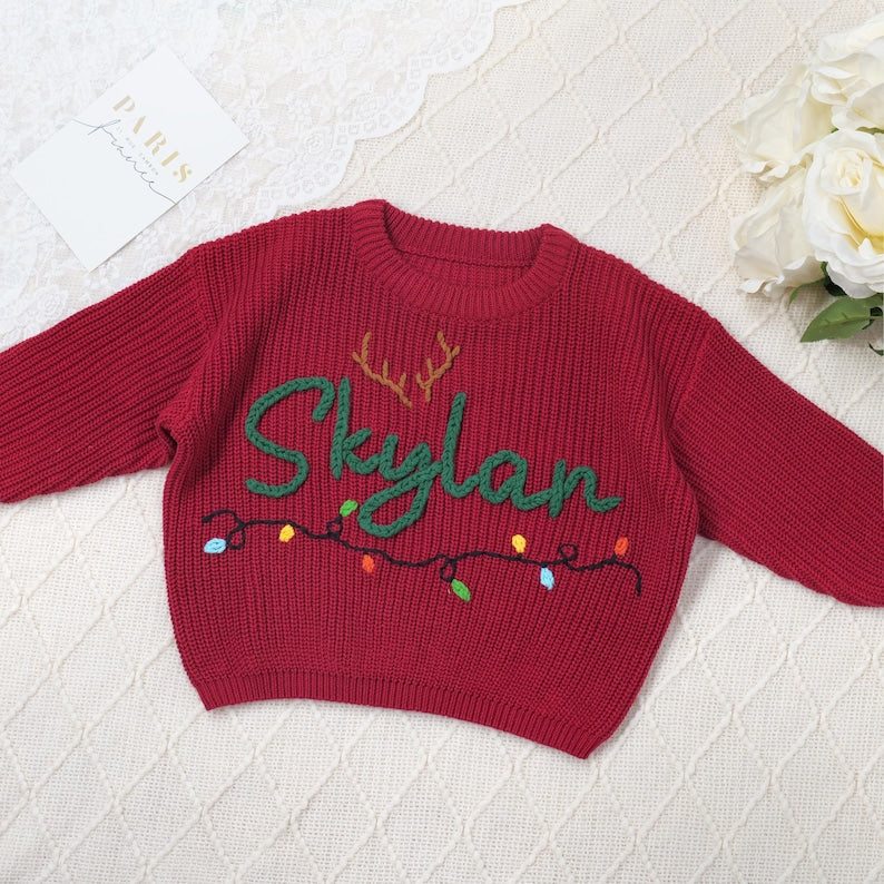 Personalized Knitted Name Baby Sweater