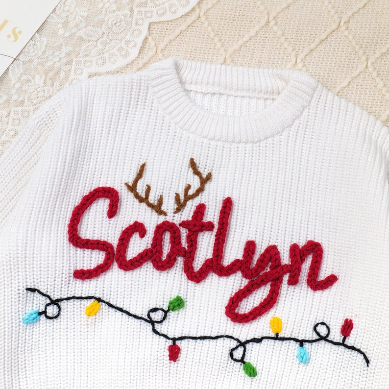 Personalized Knitted Name Baby Sweater